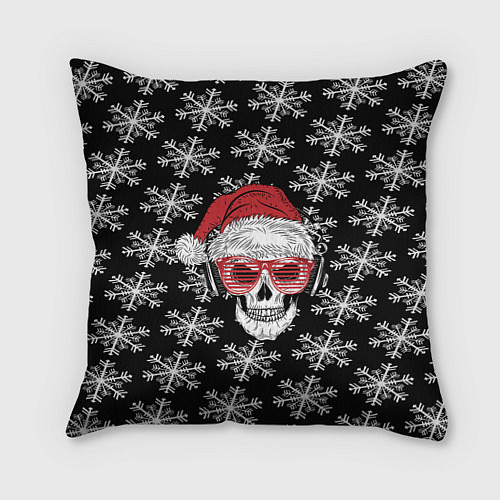 Подушка квадратная Santa Skull хипстер / 3D-принт – фото 1