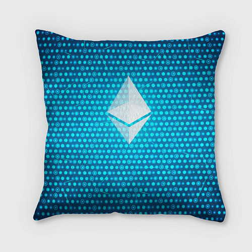 Подушка квадратная Blue Ethereum / 3D-принт – фото 1