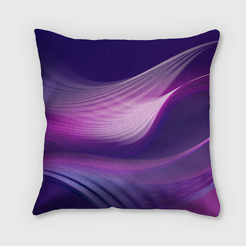 Подушка квадратная Фиолетовые Волны / 3D-принт – фото 1