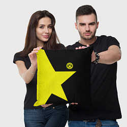 Подушка квадратная FC Borussia Dortmund: Star, цвет: 3D-принт — фото 2