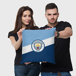 Подушка квадратная FC Manchester City: Colors, цвет: 3D-принт — фото 2