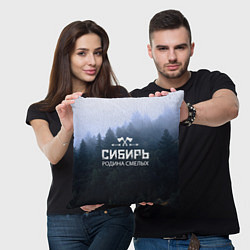 Подушка квадратная Сибирь: родина сильных, цвет: 3D-принт — фото 2