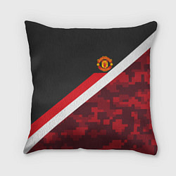 Подушка квадратная Man UTD FC: Sport Camo, цвет: 3D-принт