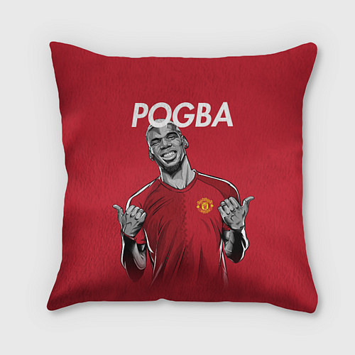 Подушка квадратная FC MU: Pogba / 3D-принт – фото 1