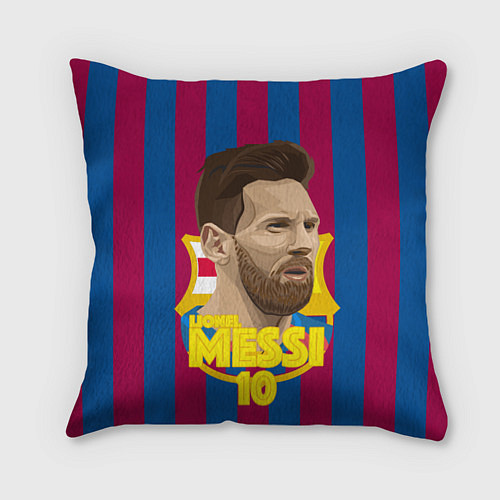 Подушка квадратная FCB Lionel Messi / 3D-принт – фото 1