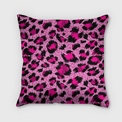 Подушка квадратная Розовый леопард