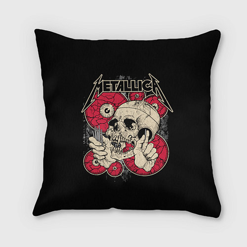 Подушка квадратная Metallica Skull / 3D-принт – фото 1
