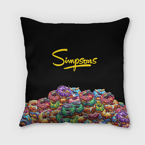 Подушка квадратная Simpsons Donuts / 3D-принт – фото 1