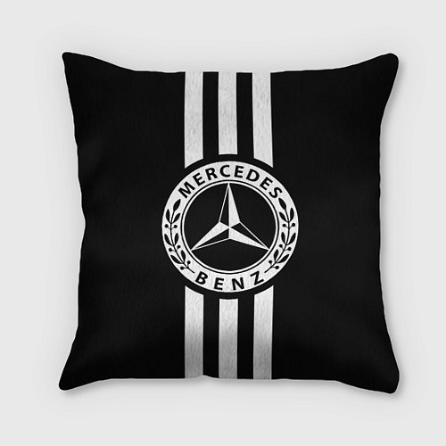 Подушка квадратная Mercedes-Benz Black / 3D-принт – фото 1