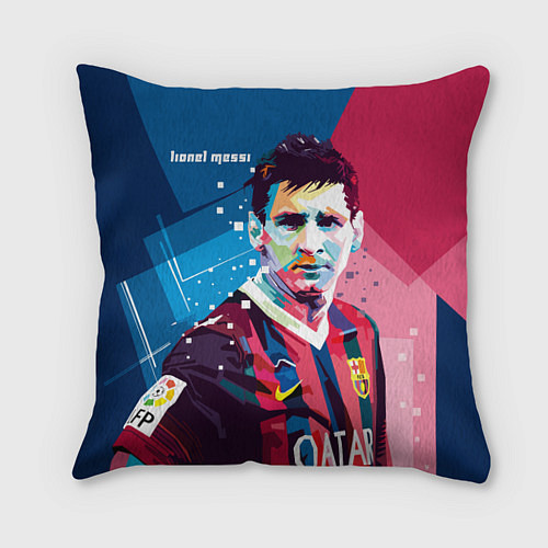 Подушка квадратная Lionel Messi / 3D-принт – фото 1