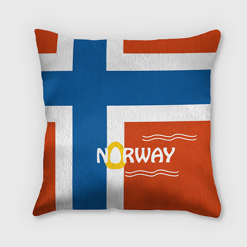 Подушка квадратная Norway Flag / 3D-принт – фото 1