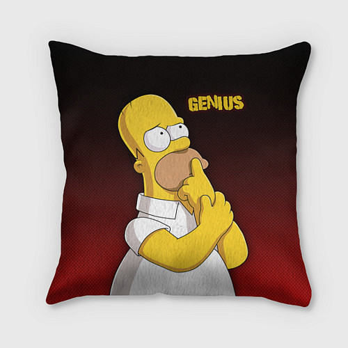 Подушка квадратная Homer Genius / 3D-принт – фото 1