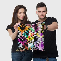 Подушка квадратная Геометрия в красках, цвет: 3D-принт — фото 2