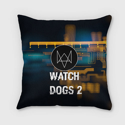 Подушка квадратная Watch Dogs 2: Tech Scheme / 3D-принт – фото 1