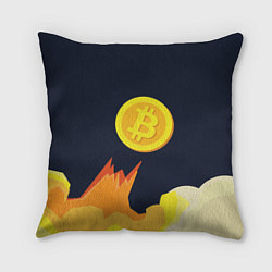 Подушка квадратная Bitcoin Up, цвет: 3D-принт