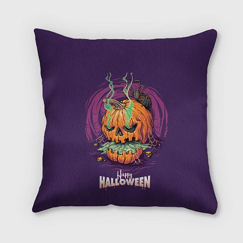Подушка квадратная Happy Halloween / 3D-принт – фото 1