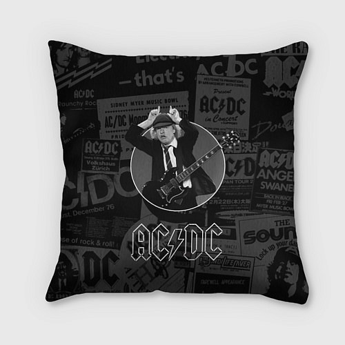 Подушка квадратная AC/DC: Black Devil / 3D-принт – фото 1