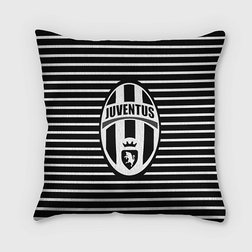 Подушка квадратная FC Juventus: Black Lines / 3D-принт – фото 1