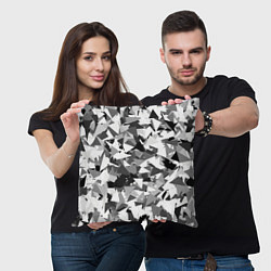 Подушка квадратная Городской серый камуфляж, цвет: 3D-принт — фото 2
