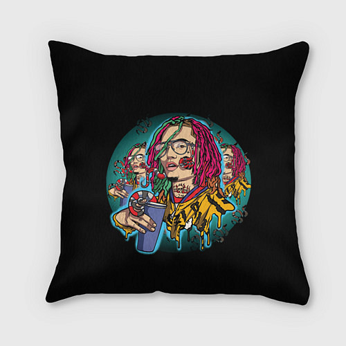 Подушка квадратная Lil Pump: Street Art / 3D-принт – фото 1