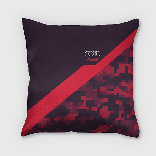 Подушка квадратная Audi: Red Pixel / 3D-принт – фото 1