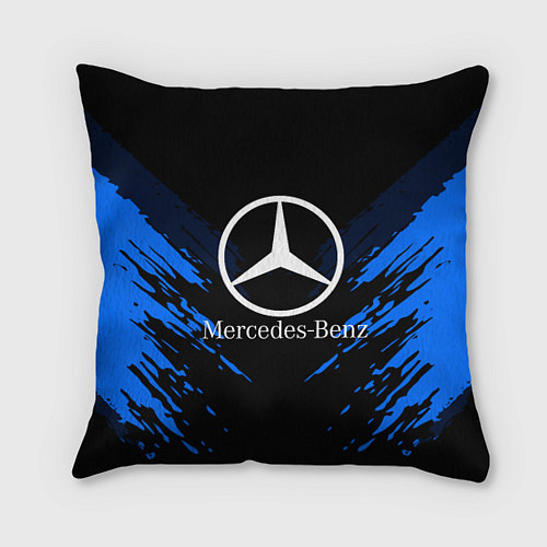 Подушка квадратная Mercedes-Benz: Blue Anger / 3D-принт – фото 1