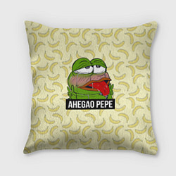 Подушка квадратная Ahegao Pepe, цвет: 3D-принт