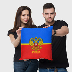 Подушка квадратная Краснодар: Россия, цвет: 3D-принт — фото 2