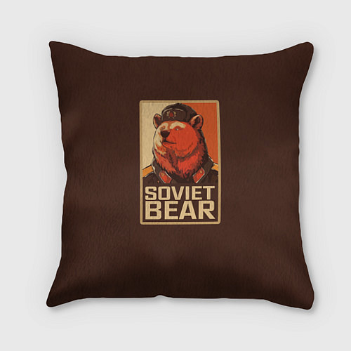 Подушка квадратная Soviet Bear / 3D-принт – фото 1