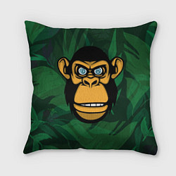 Подушка квадратная Тропическая горилла, цвет: 3D-принт