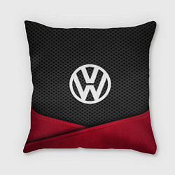 Подушка квадратная Volkswagen: Grey Carbon, цвет: 3D-принт