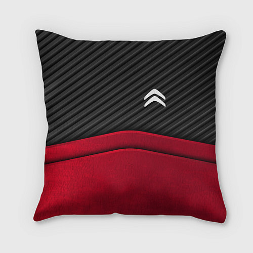 Подушка квадратная Citroen: Red Carbon / 3D-принт – фото 1