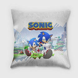 Подушка квадратная Sonic Stories, цвет: 3D-принт