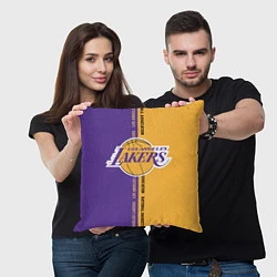 Подушка квадратная NBA: LA Lakers, цвет: 3D-принт — фото 2