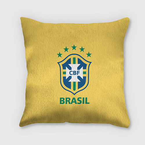Подушка квадратная Brazil Team / 3D-принт – фото 1