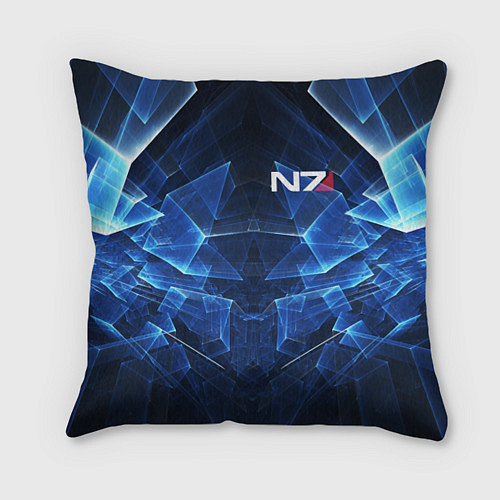Подушка квадратная Mass Effect: Blue Armor N7 / 3D-принт – фото 1