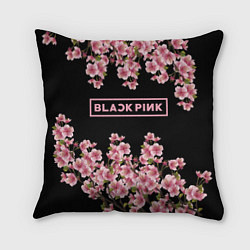 Подушка квадратная Black Pink: Delicate Sakura, цвет: 3D-принт