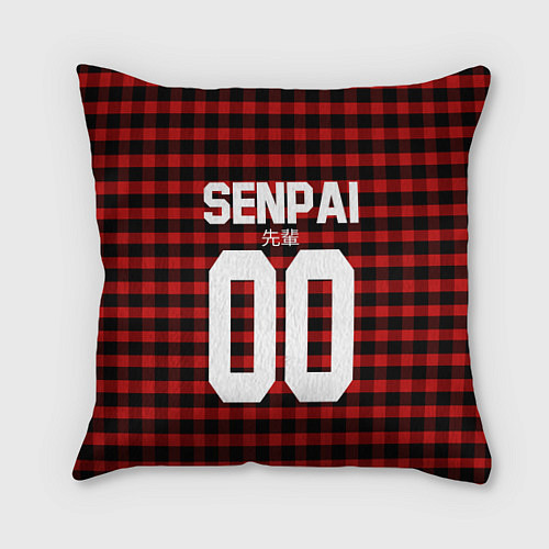 Подушка квадратная Senpai 00: Red Grid / 3D-принт – фото 1