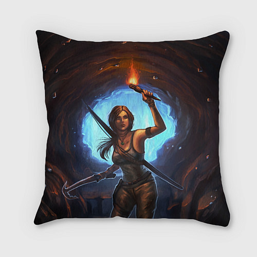 Подушка квадратная Tomb Raider: Cave / 3D-принт – фото 1