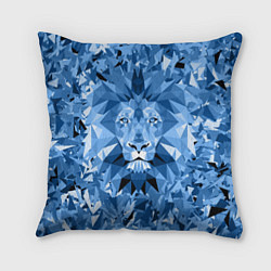 Подушка квадратная Сине-бело-голубой лев, цвет: 3D-принт