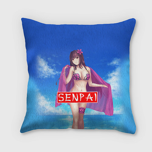 Подушка квадратная Senpai: Summer Girl / 3D-принт – фото 1