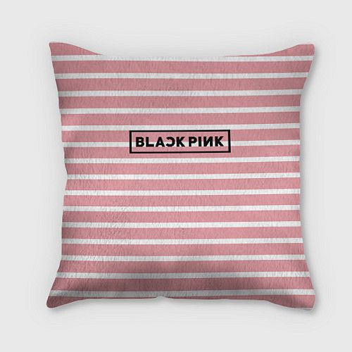 Подушка квадратная Black Pink: Striped Geometry / 3D-принт – фото 1