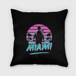Подушка квадратная Майами, цвет: 3D-принт
