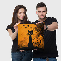 Подушка квадратная Halloween Cat, цвет: 3D-принт — фото 2