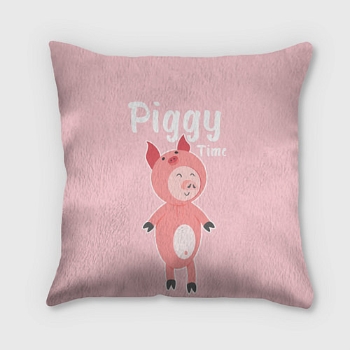 Подушка квадратная Piggy Time / 3D-принт – фото 1