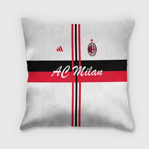 Подушка квадратная AC Milan: White Form / 3D-принт – фото 1