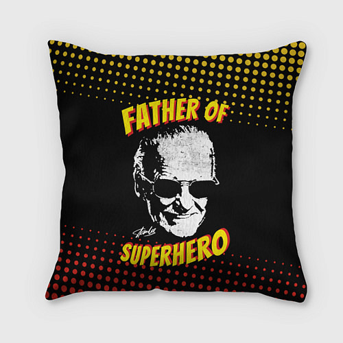 Подушка квадратная Stan Lee: Father of Superhero / 3D-принт – фото 1
