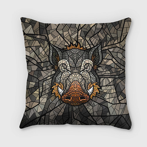 Подушка квадратная Mosaic Pig / 3D-принт – фото 1