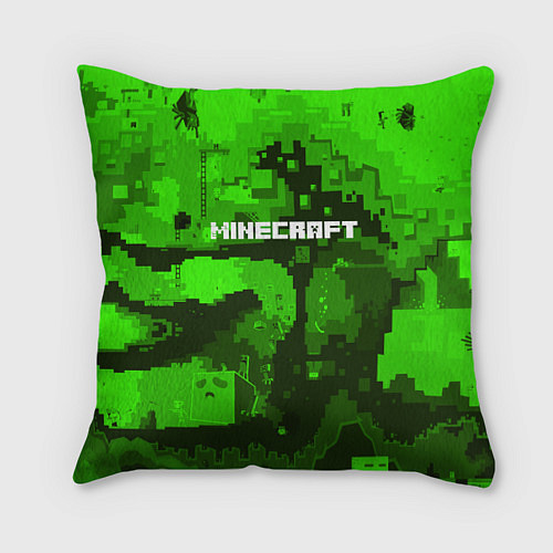 Подушка квадратная Minecraft: Green World / 3D-принт – фото 1