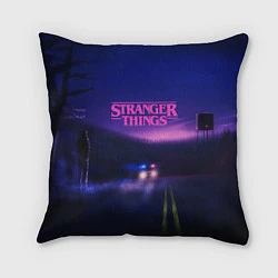 Подушка квадратная Stranger Things: Neon Road, цвет: 3D-принт